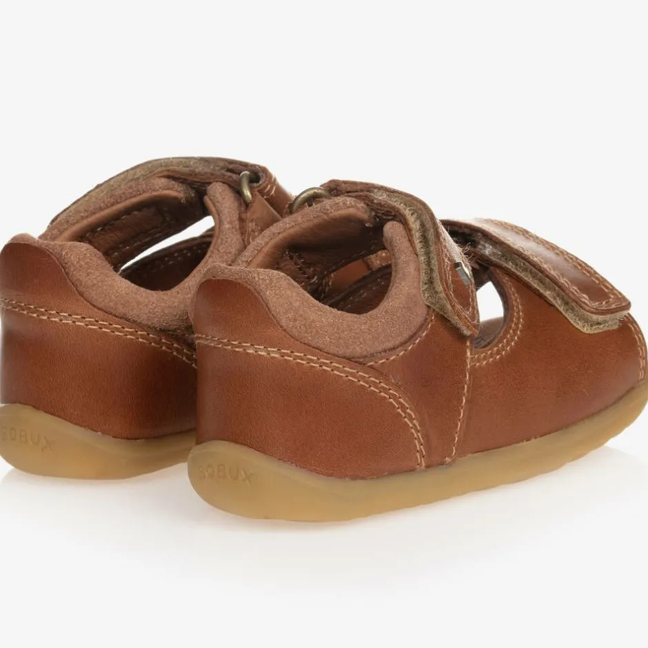 Bobux Step Up Tan Brown Leather Baby Sandals New