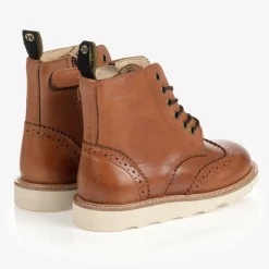 Young Soles Tan Brown Leather Brogue Boots