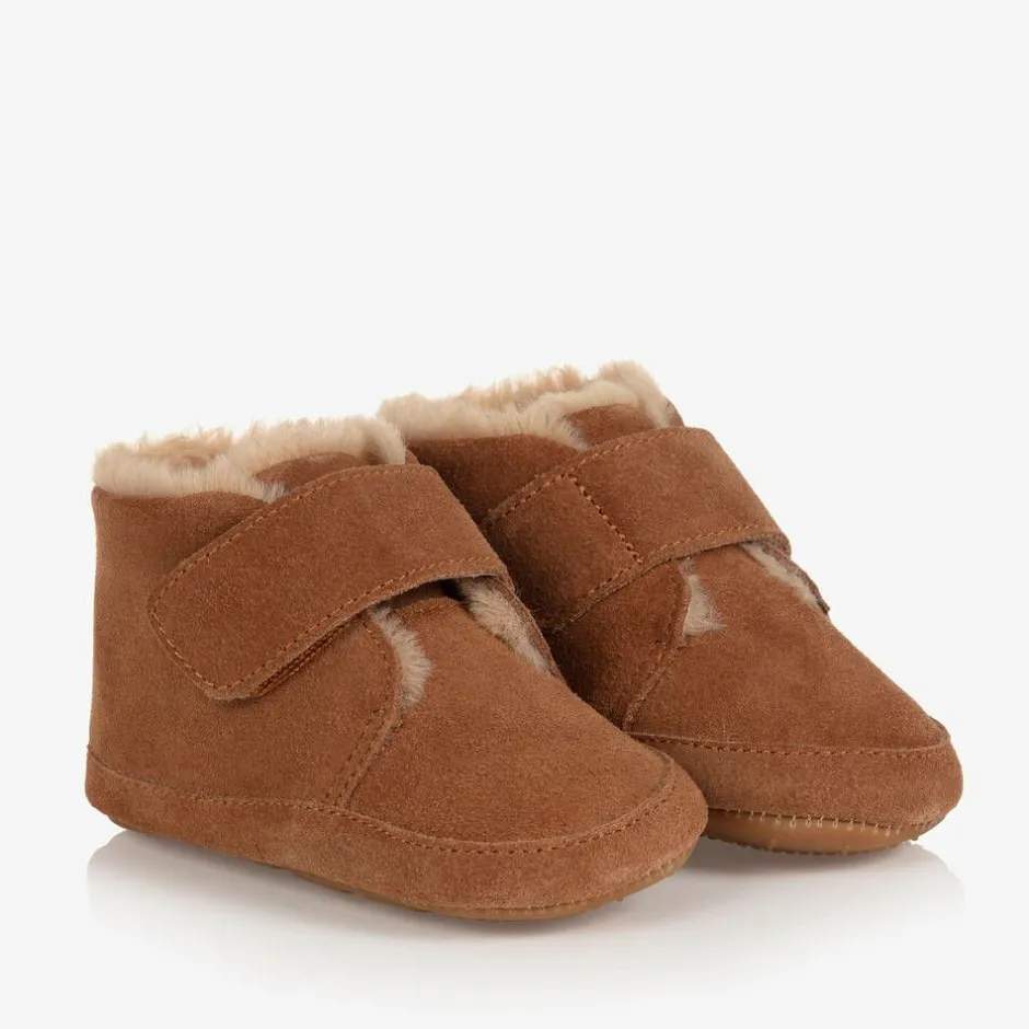 Old Soles Tan Brown Leather First Walker Boots Online