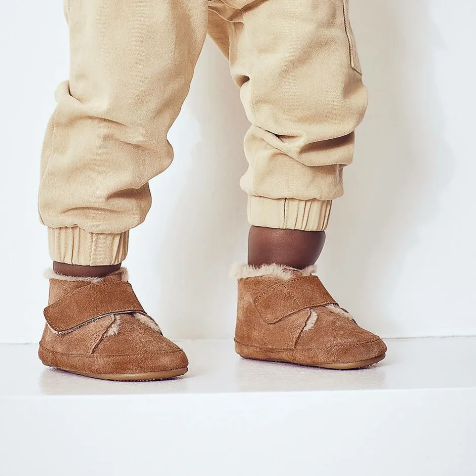 Old Soles Tan Brown Leather First Walker Boots Online