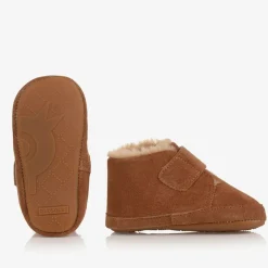 Old Soles Tan Brown Leather First Walker Boots Online