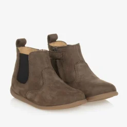 Pom dApi Taupe Brown Leather First Walker Boots Sale