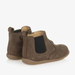 Pom dApi Taupe Brown Leather First Walker Boots Sale