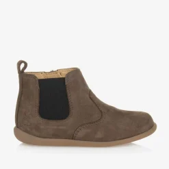Pom dApi Taupe Brown Leather First Walker Boots Sale