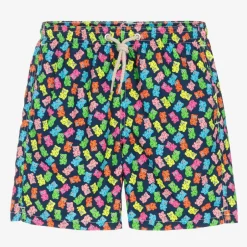 MC2 Saint Barth Teen Blue Gummy Bear Print Swim Shorts