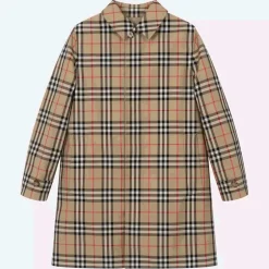 Burberry Teen Boys Beige Check Reversible Car Coat