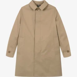 Burberry Teen Boys Beige Check Reversible Car Coat