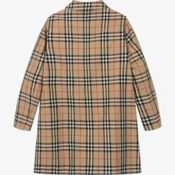 Burberry Teen Boys Beige Check Reversible Car Coat