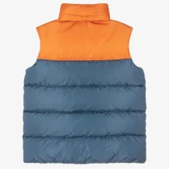 Gucci Teen Boys Blue & Orange Puffer Gilet Outlet