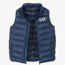 EA7 Emporio Armani Teen Boys Blue Down Logo Gilet Online