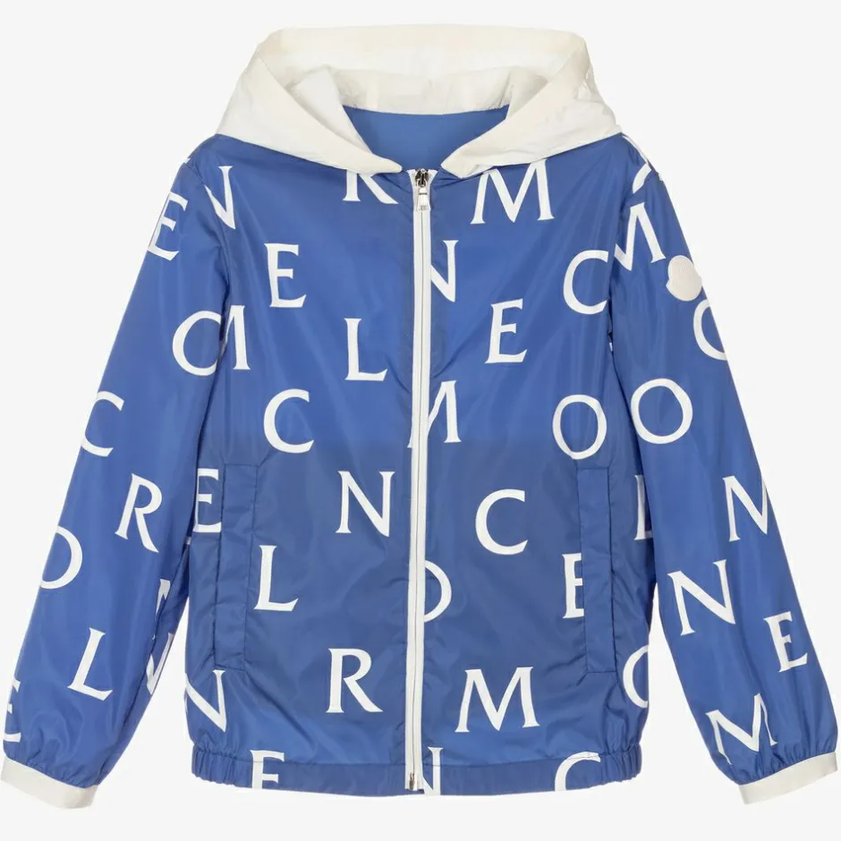 Moncler Enfant Teen Boys Blue Logo Jacket Online