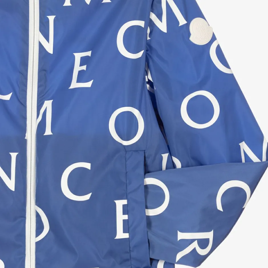 Moncler Enfant Teen Boys Blue Logo Jacket Online
