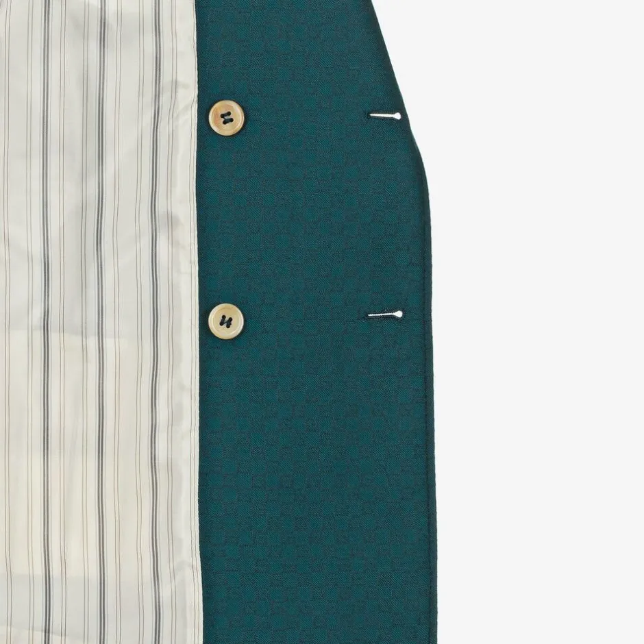 Gucci Teen Boys Blue Wool Square G Blazer Outlet