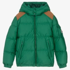 Moncler Enfant Teen Boys Green Down Padded Jake Jacket