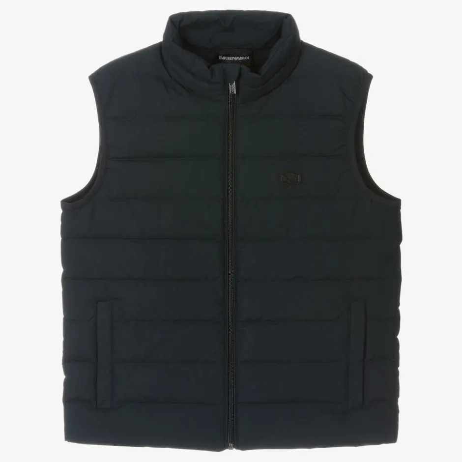 Emporio Armani Teen Boys Navy Blue Down Gilet Online
