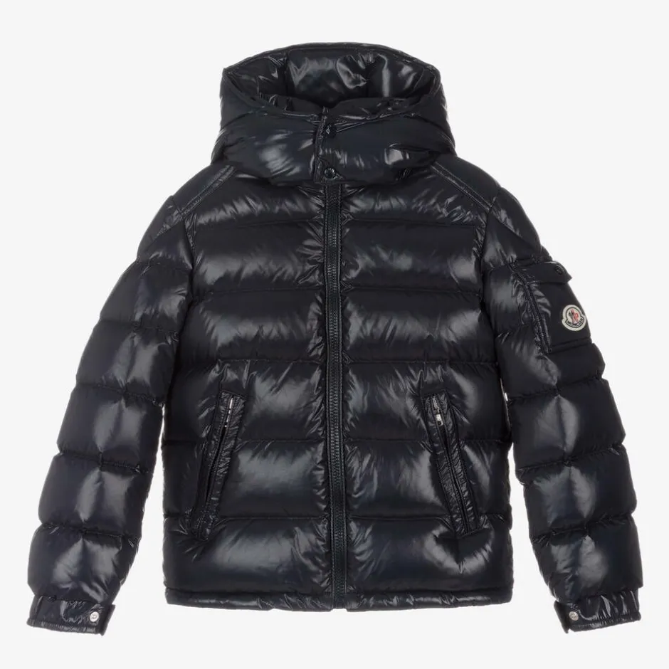 Moncler Enfant Teen Boys Navy Blue Maya Down Puffer Jacket Discount