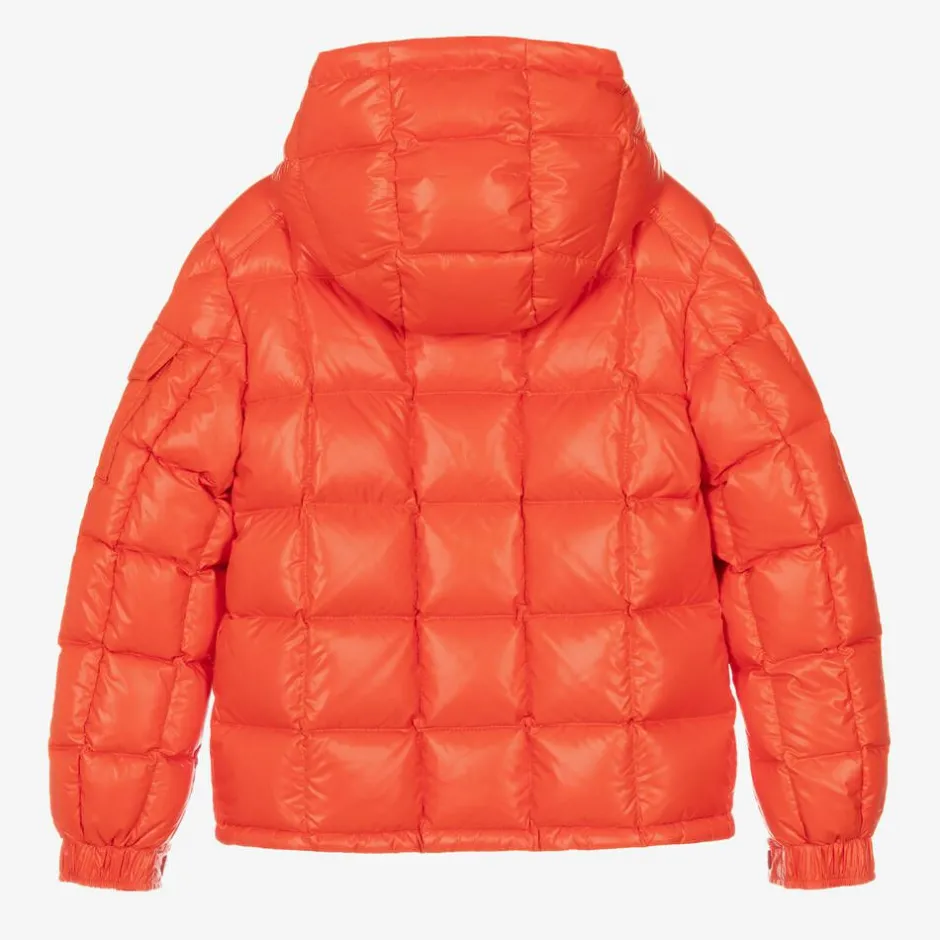 Moncler Enfant Teen Boys Orange Jeff Down Puffer Jacket Clearance