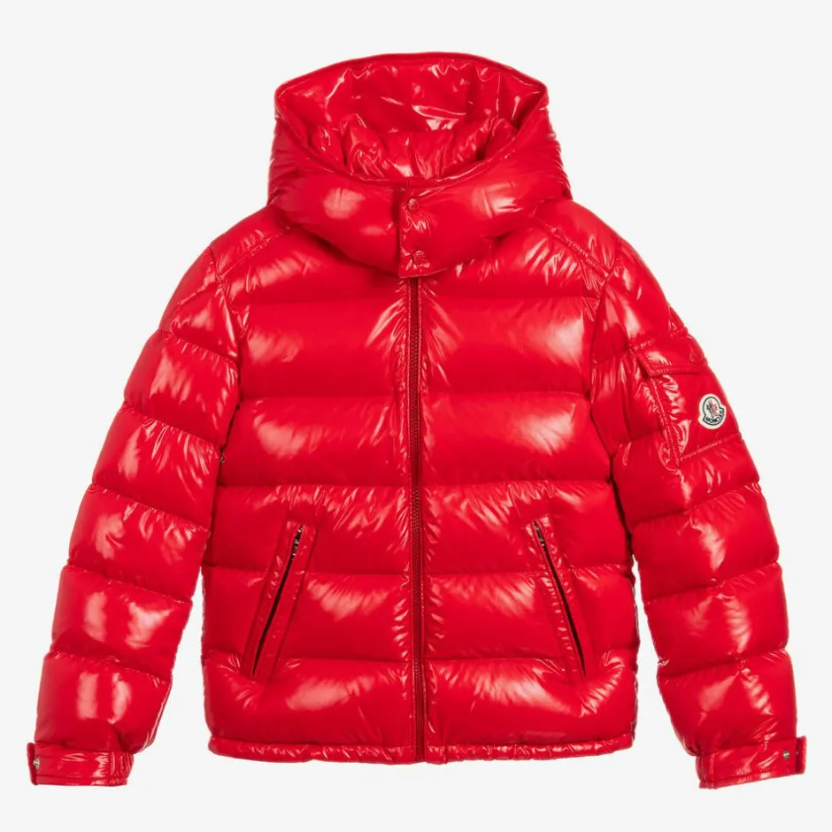 Moncler Enfant Teen Boys Red Maya Down Puffer Jacket Outlet