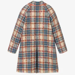 Gucci Teen Girls Beige Check Coat New