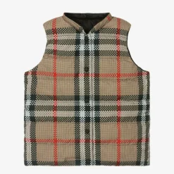 Burberry Teen Girls Beige Reversible Check Gilet Clearance