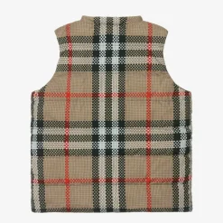 Burberry Teen Girls Beige Reversible Check Gilet Clearance
