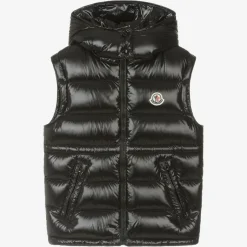 Moncler Enfant Teen Girls Black Ania Puffer Gilet New