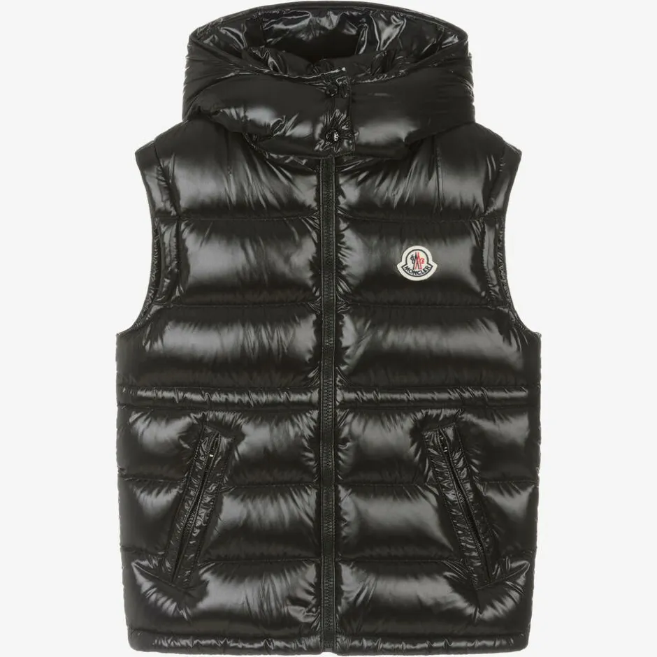 Moncler Enfant Teen Girls Black Ania Puffer Gilet New