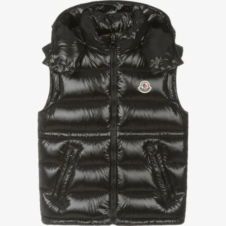 Moncler Enfant Teen Girls Black Ania Puffer Gilet New