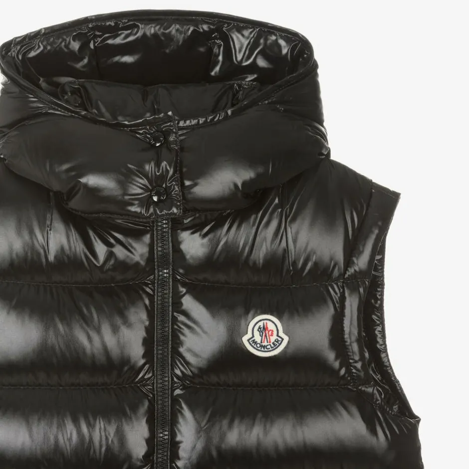 Moncler Enfant Teen Girls Black Ania Puffer Gilet New
