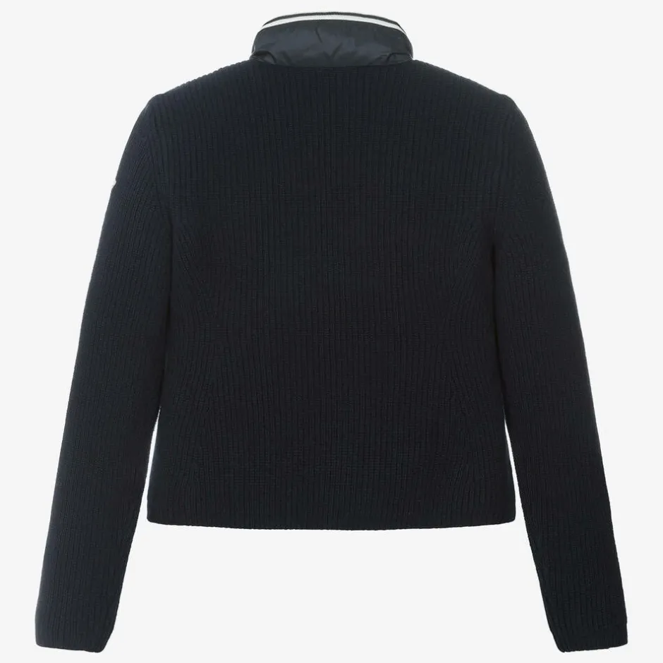 Moncler Enfant Teen Girls Blue Knit & Down-Fill Jacket Online