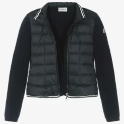 Moncler Enfant Teen Girls Blue Knit & Down-Fill Jacket Online