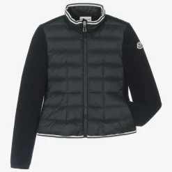Moncler Enfant Teen Girls Blue Knit & Down-Fill Jacket Online