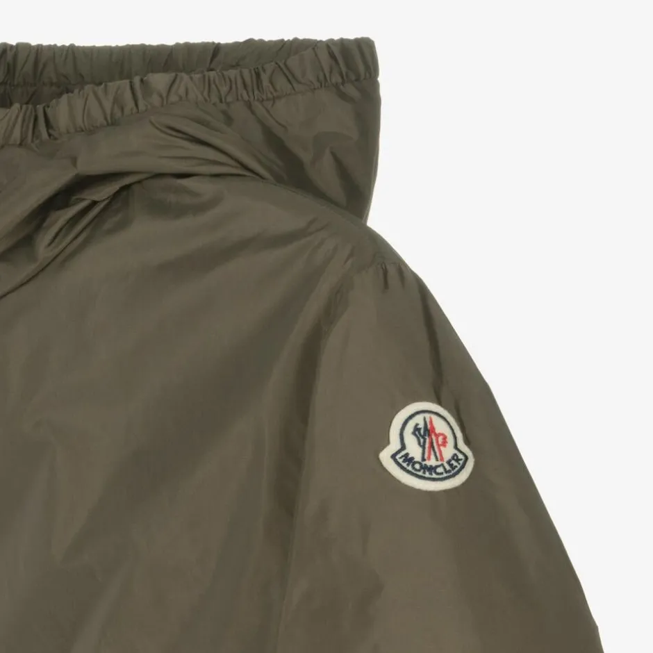 Moncler Enfant Teen Girls Khaki Green Prague Jacket Discount