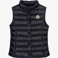 Moncler Enfant Teen Girls Navy Blue Down Padded Liane Gilet Discount