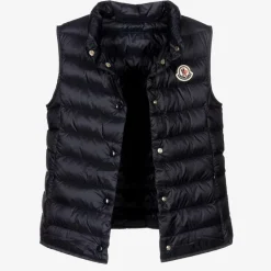 Moncler Enfant Teen Girls Navy Blue Down Padded Liane Gilet Discount