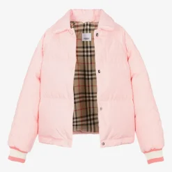 Burberry Teen Girls Pink Down Padded Puffer Jacket Hot