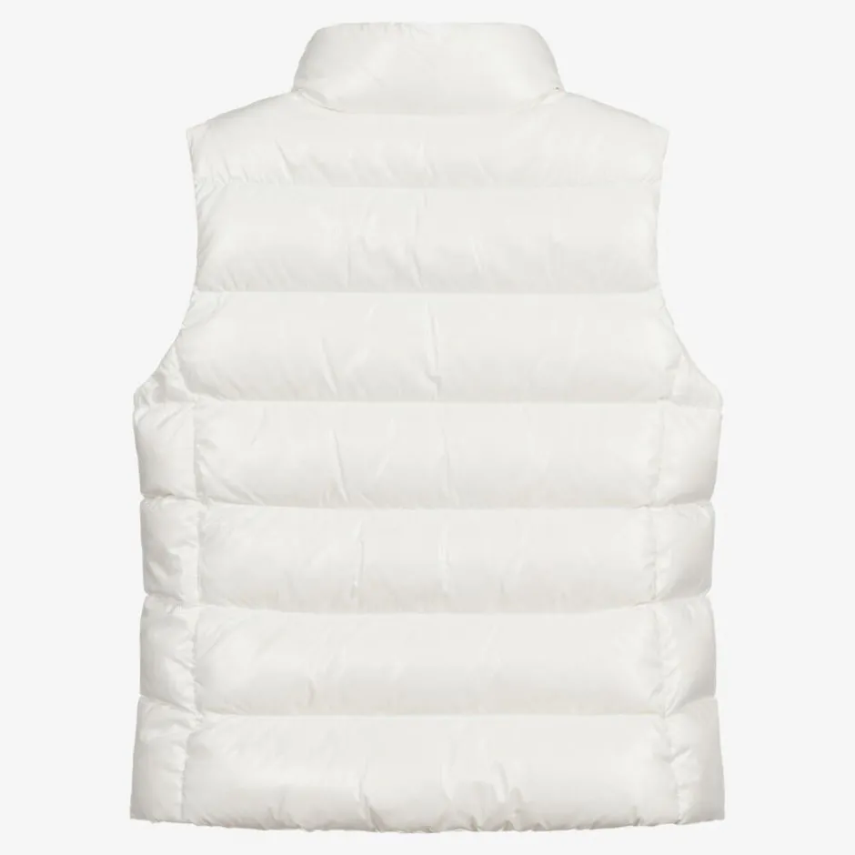 Moncler Enfant Teen Girls White Down Padded Ghany Puffer Gilet Discount
