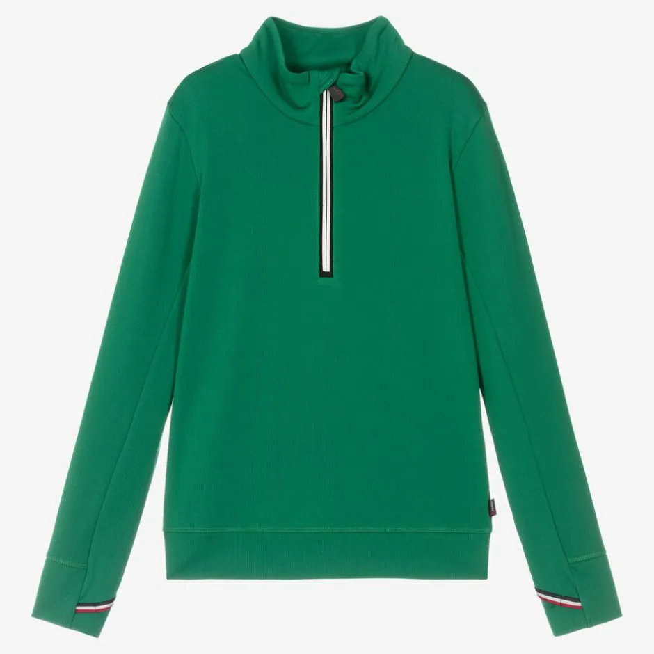 Moncler Enfant Teen Green Technical Half-Zip Top Hot