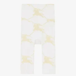 Burberry White & Beige Cotton EKD Babysuit Set Best