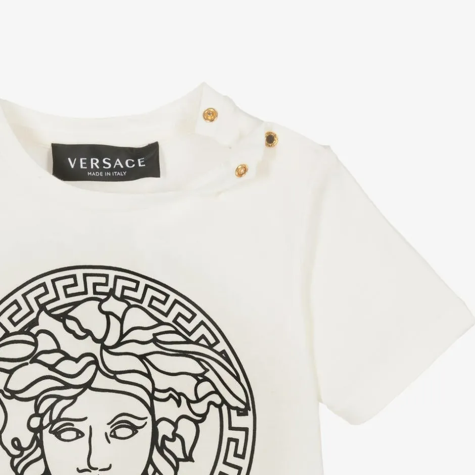Versace White & Black Medusa Baby T-Shirt Discount