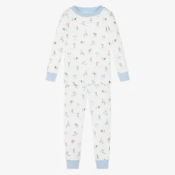 Kissy Kissy White & Blue Cotton Playground Pups Pyjamas Sale