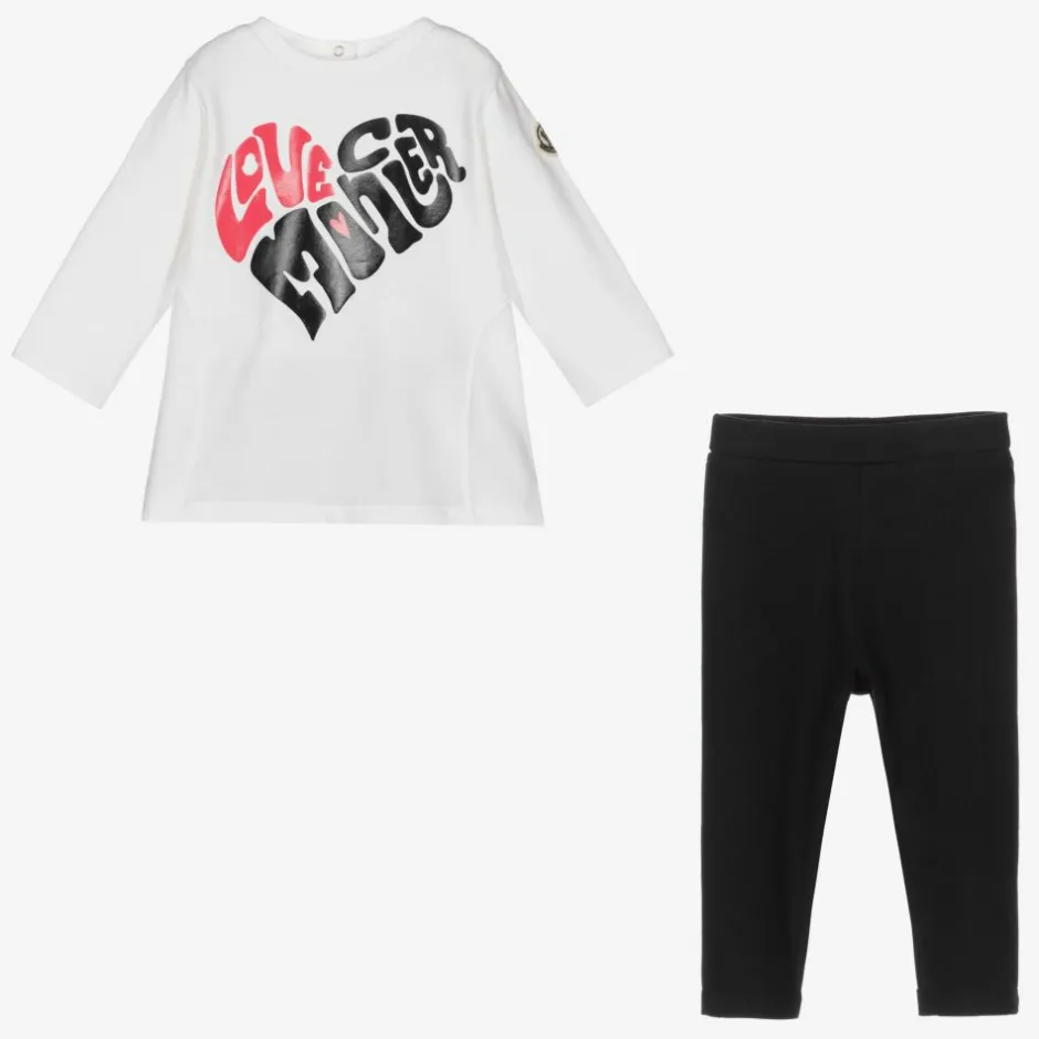 Moncler Enfant White & Blue Leggings Set Best