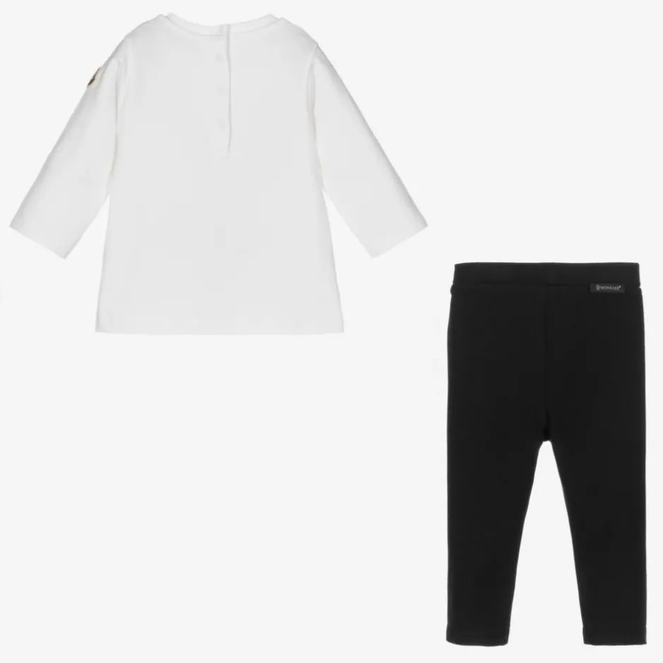 Moncler Enfant White & Blue Leggings Set Best