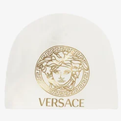 Versace White & Gold Medusa Logo Baby Hat Hot