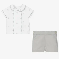 Ancar White & Grey Cotton Baby Buster Suit New