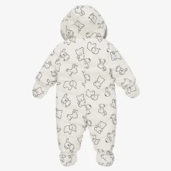 Mayoral White & Grey Padded Baby Snowsuit Outlet