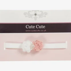 Cute Cute White & Pink Floral Headband Discount