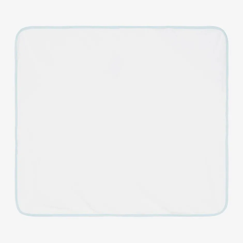 Kissy Kissy White & Blue Cotton Hooded Towel & Mitt Set Clearance