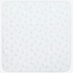 Kissy Kissy White & Blue Giraffe Glee Pima Cotton Blanket (73cm) Best