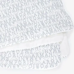 Emporio Armani White & Blue Padded Cotton Blanket (75cm) Hot